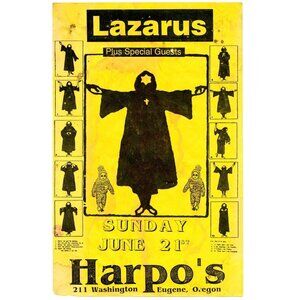 Lazarus 1992 Eugene Concert Poster – Harpo’s – Thelemic Heavy Metal Ephemera